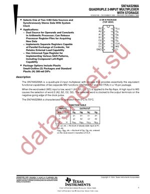 SN74AS298ANSR datasheet  